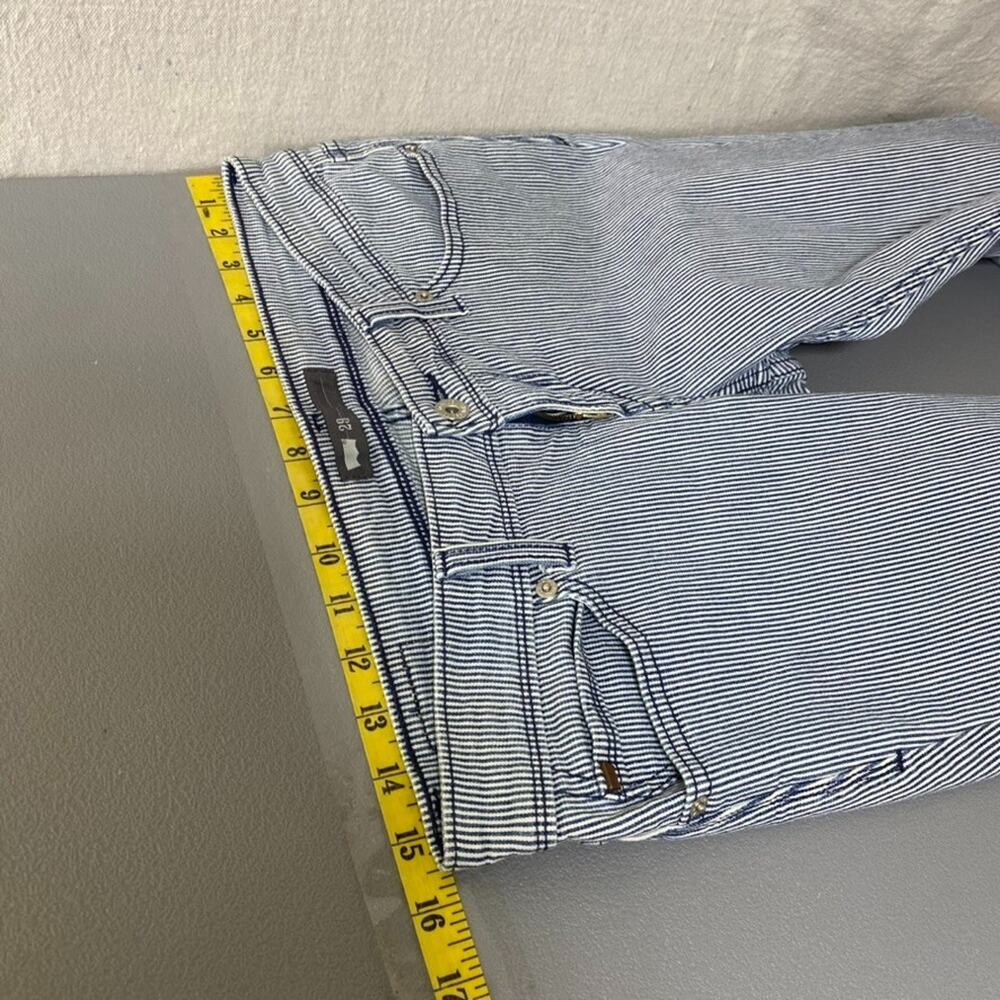 Levis Womens Seersucker Cropped Jeans Capris Size 29 Skinny Pinstripe Preppy - Picture 8 of 11